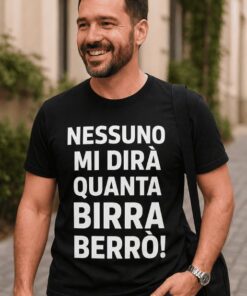 Maglietta divertente quanta birra berrò