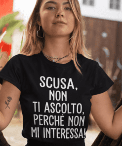 Maglietta divertente scusa non ti ascolto
