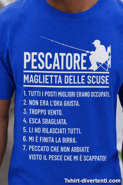Maglietta divertente scuse del pescatore