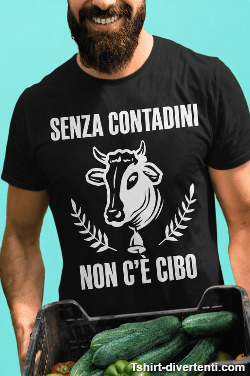 Maglietta divertente senza contadini non c'è cibo