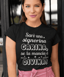 Maglietta divertente signorina carina mancia divina
