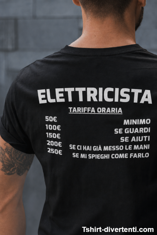 Maglietta divertente tariffa oraria con professione a scelta