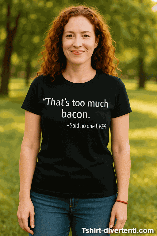 Maglietta divertente too much bacon