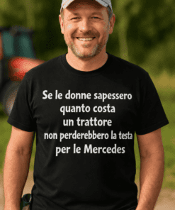 Maglietta divertente trattore contro Mercedes