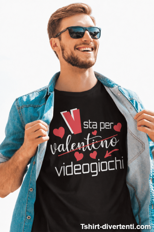 Maglietta divertente videogiochi per San Valentino