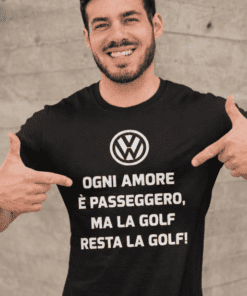 Maglietta divertente Volkswagen Golf amore passeggero