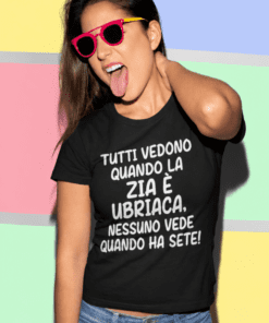 Maglietta divertente zia ubriaca