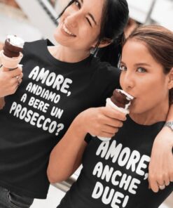 Magliette di coppia Andiamo a bere un Prosecco