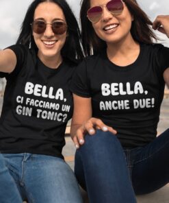 Magliette di coppia Bella ci facciamo un gin tonic