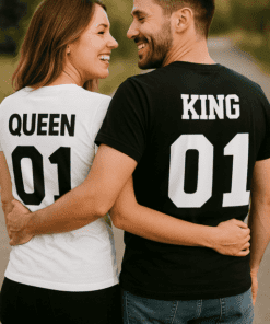 Magliette di coppia King Queen bicolori