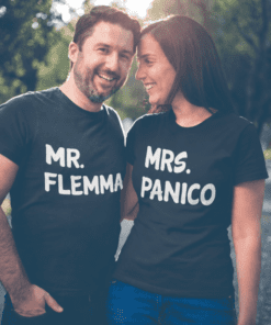 Magliette di coppia Mr Flemma Mrs Panico