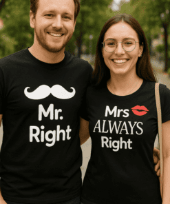 Magliette di coppia Mr Right Mrs Always Right
