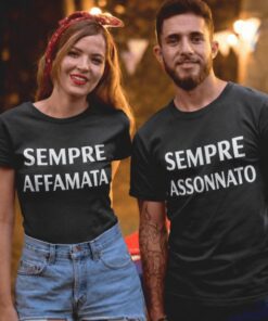 Magliette di coppia sempre affamata e assonnato