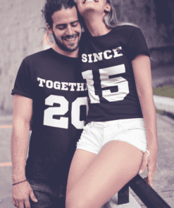 Magliette di coppia together since anno a scelta