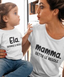 Magliette mamma e figlia con nome a scelta