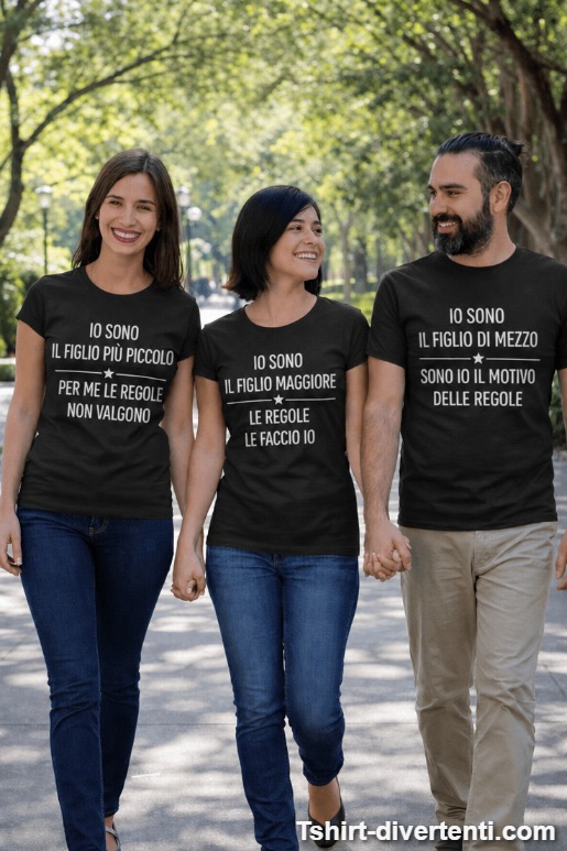Set di tre magliette divertenti per fratelli