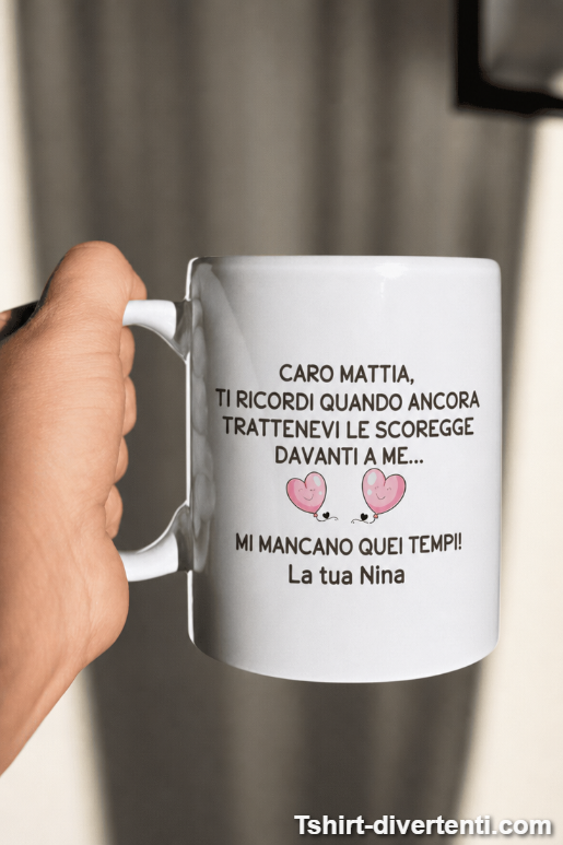 Tazza divertente coppie scoregge con nome a scelta