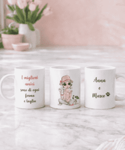 Tazza divertente migliori amici con nome a scelta