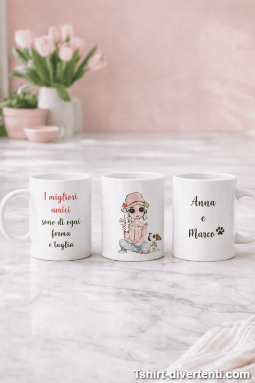 Tazza divertente migliori amici con nome a scelta