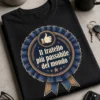 T-shirt con rosetta premio ironica e scritta Il fratello più passabile del mondo